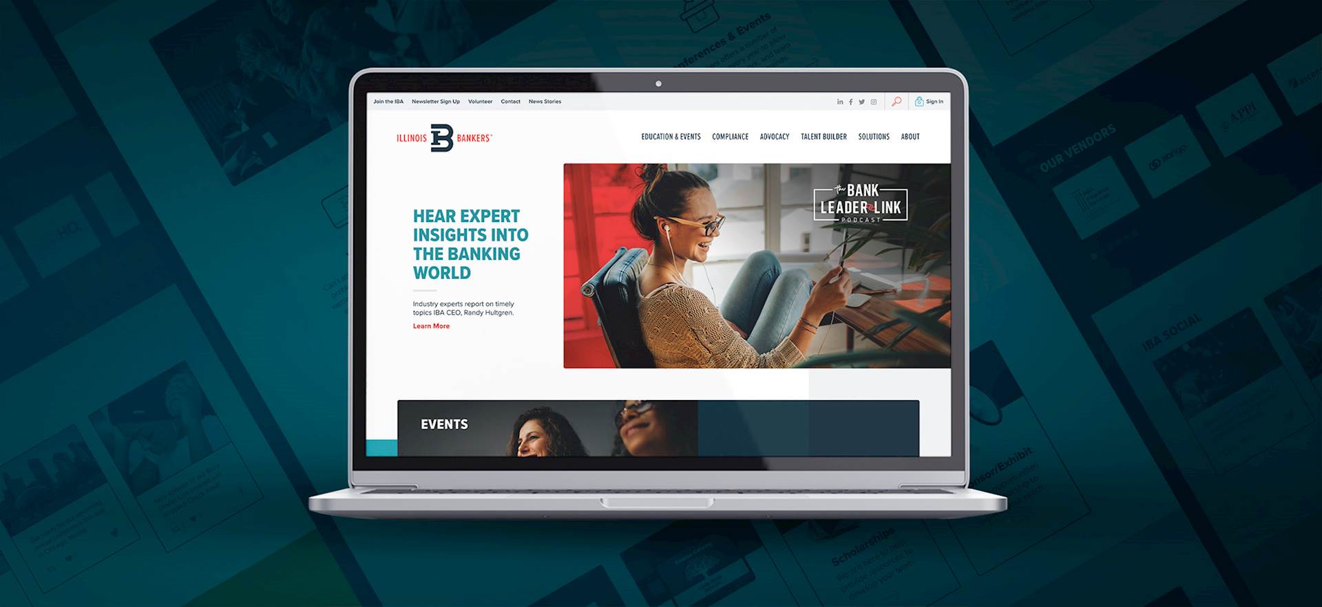 Screenshot of IBA's redesigned bank website 