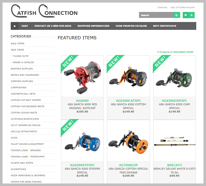 Dashboard of the Catfish Connection Ecommerce Store from LRS Antilles